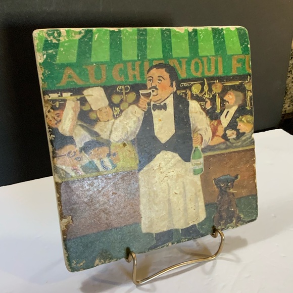 Studio Vertu Marble Tile Trivet Hanging or Counter Top 8 X 8 Wine Italian #40 - Picture 3 of 5